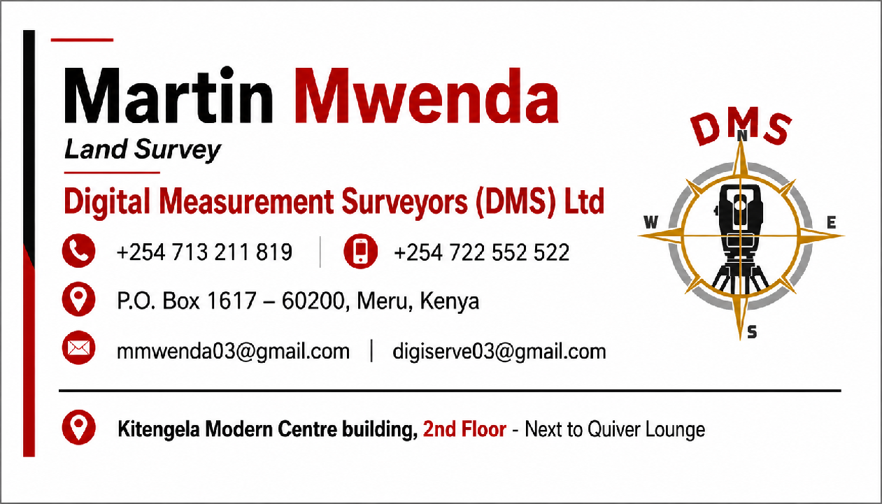 Martin Mwenda Business Card – Digital Measurements Survey
