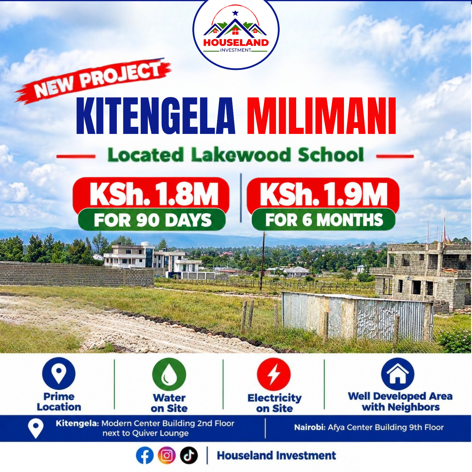 Prime plots in Kitengela MILIMANI 